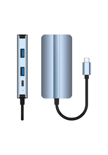 Byl-2106 7'si 1 Arada Usb-c / Type-c - Usb Yerleştirme İstasyonu Hub Adaptörü Gümüş
