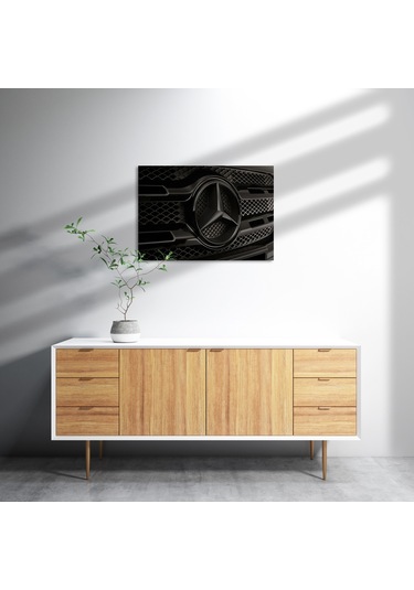 Cakasepetim Mercedes Benz Logo Karanlık Mod Ahşap Mdf Tablo
