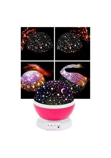 Yıldızlı Gece Lambası Mor Projeksiyon Görünümlü Masa Lambası Renk Değiştirebilen Çok Renkli