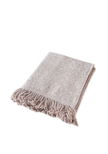 Vicuna Home Pamuklu Çok Amaçlı Ebruli Koltuk / Çekyat Örtüsü Bej