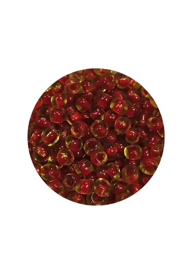 Dökme Cam Kum Boncuk 8/0 3 Mm - 20 Gram - Şeffaf Sarı Kırmızı - Bnc175