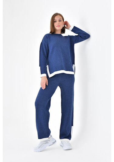 Ftz Women Kadın Çizgi Detaylı İkili Takım İndigo 20631-indigo İndigo