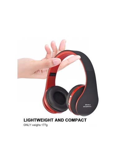 Primepickings 811bt Kablosuz Oyuncu Kulaklığı, Katlanabilir, Mikrofonlu, Derin Taban, 10m Menzil, Siyah-kırmızı
