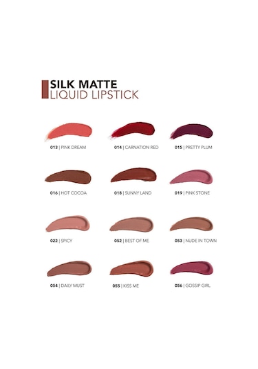 Flormar Kadife Dokulu Likit Mat Ruj - Silk Matte Liquid Lipstick - 007 CLARET RED - 8690604397365
