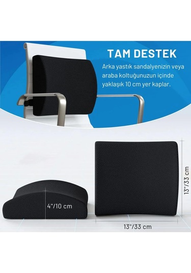 Autofresh Ortopedik Araç Oto Bel Destek Minder Yastığı Sırt Minderi Ofis Sandalye Desteği
