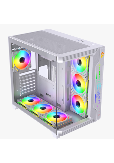 F7-pro Argb Ön Panel Ve Kumandalı Fanlar Atx Gaming Beyaz Kasa