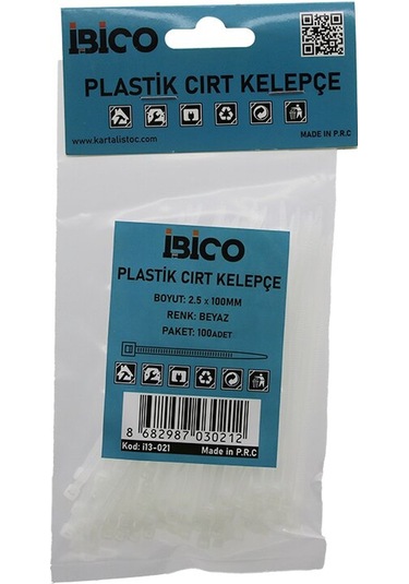 100pcs Beyaz 2.5x100mm Plastik Cırt Kelepçe 5131