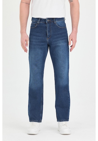 Polo State Erkek Baggy Fit Kot Pantolon Mavi Mavi