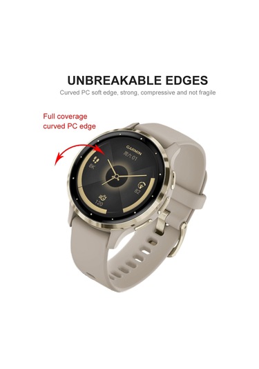 Garmin Venu 3s İçin 2 Adet Enkay 3d Tam Kapsama Yumuşak Pc Kenar Pmma Hd Ekran Koruyucu Film