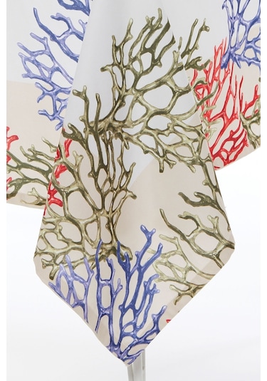 Mercan Desen Leke Tutmaz Petek Kumaş Masa Örtüsü 145x210 Cm