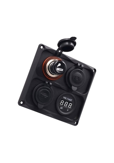 Bfy Switch Panel 4'Lü Usb + Voltmetre + S.Çakmaklık + Çakmaklık
