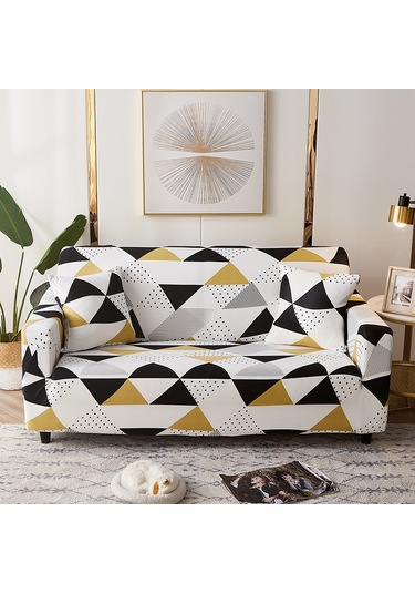 Geeksen İki Kişilik Elastik Koltuk Örtüsü - Kalın Polyester, 145-185 Cm, Sade Desen, Yastık Kılıfı Ve Montaj Rehberiyle Portakal