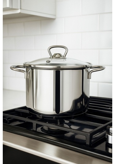 Valensiya 6 Parça 304 Kalite Paslanmaz Çelik Güveç Tencere Seti Cam Kapaklı 14-16-18 Cm Gri