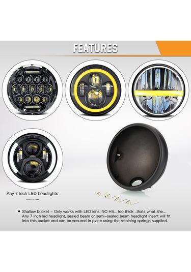 7 İnç Far Muhafaza Kabuğu Far Kapağı Evrensel Far Kabuğu K21194