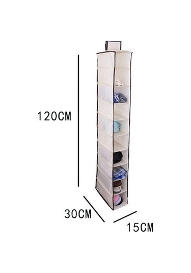 Novahub 10 Haki Cepler Asılı Giysi Çantası, İç Çamaşırı, Ayakkabı Organizatör, Ev Odası Elbise Tutucu Askı Dolap Haki