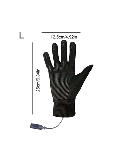 Isıtmalı Kayak Eldivenleri, Su Geçirmez Pil İle Çalışan Kış İş Eldivenleri, Snowboard Isıtmalı Ekipman Siyah