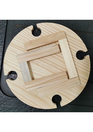 Didadodo Pratik Ahşap Katlanır Mini Piknik Masası - Cam Tutuculu Plaj, Bahçe Partisi, Tekne Ve Kamp İçin Çok Renkli Çok Renkli