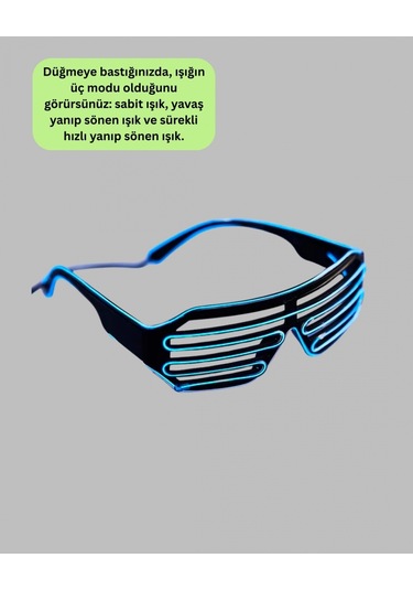 Led Işıklı Parti Gözlüğü Renkli Eğlence Aksesuarı 0 - 99