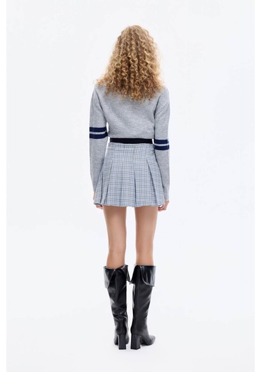 Quzu Gri Kadın Etek Etk00783 Gri