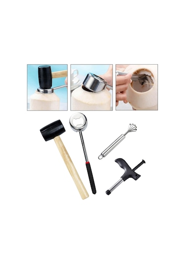 Soulader Hindistan Cevizi Kırma Aparatı Ve Açacağı Seti - Pratik Hindistan Cevizi Kıracağı İle Taze Hindistan Cevizi Yeme Aleti Diğer