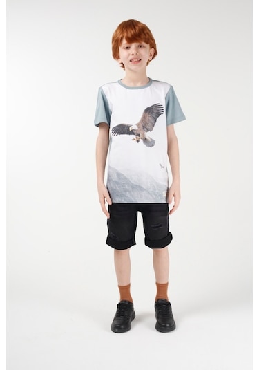 Brz Kids Dijital Baskılı Erkek Çocuk Kısa Kollu T-Shirt Çok Renkli (535255684) Çok Renkli