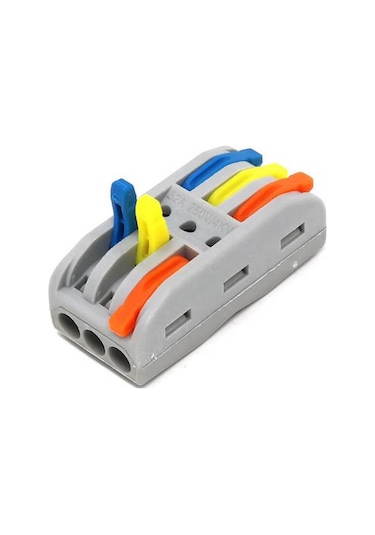 Wozlo Hızlı Kablo Ekleme Birleştirme Aparatı - Üçlü Klemens - 10 Adet