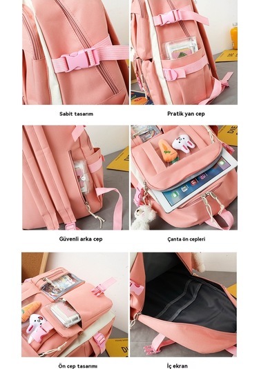 Ortaokul Öğrencileri İçin Büyük Kapasiteli Ve Yüksek Değerli Sırt Çantası Siyah