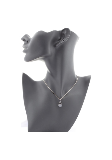 Safir Damla Tasarım Kolye Rose Gold