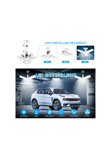 Teltree 30w Mini 3 Uzun Yapraklı Led Ampul - 3000lm Parlaklık, E27/e26 Duy, Garaj Ve Atölye Aydınlatması İçin 4'lü Paket