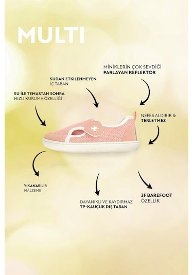 Hopfrög Kids Multi Barefoot Çocuk Ayakkabı Pembe