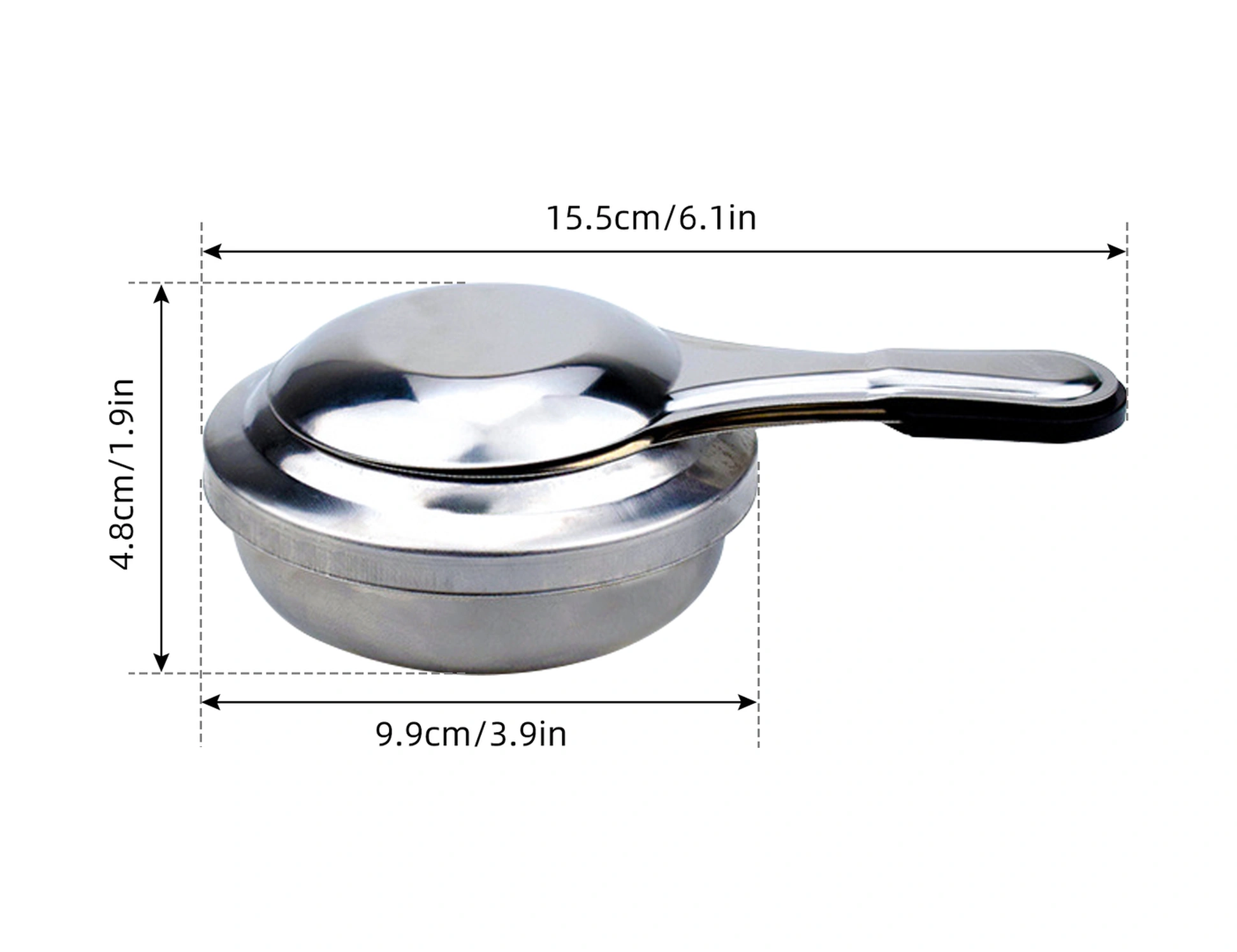 Yuntech01 16cm Paslanmaz Çelik Mini Alkol Ocluğu - Ev Ve Dış Mekan Kullanıma Uygun, Çikolata/peynir Fondue Ve Çorba Isıtıcı, Isıya Dayanıklı Ve Taşınabilir Gri