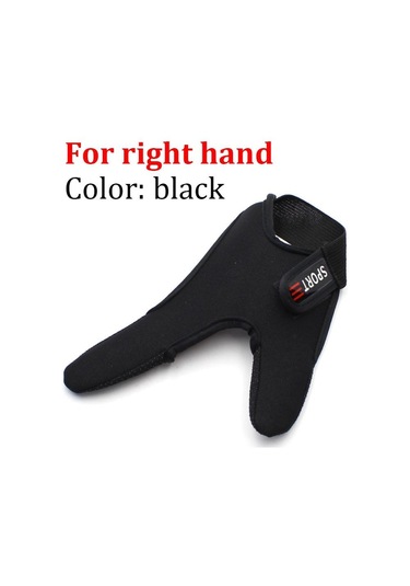 Siyah Siyah/kırmızı Kaymaz Balıkçılık Eldivenleri Balıkçılar Sağ El İki Parmak Koruyucusu Açık Hava Balık Aracı İçin Sörf İçin Nefes Alabilen Eldiven Siyah