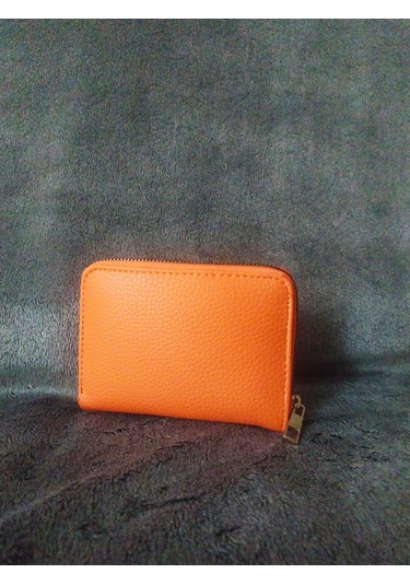 Turuncu Renk Cüzdan - Orta 13,5 9,5 Cm Turuncu