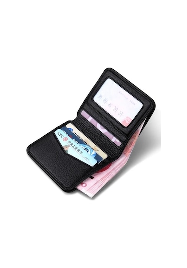 İtalyan Malı Hakiki Deri Erkek Cüzdan Kartlık Premium Klasik Siyah