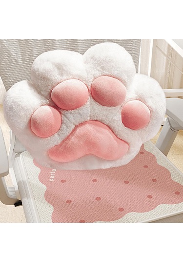 Suntek Kedi Pençesi Yastık Battaniye Sevimli  Beyaz