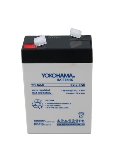Yokohama Yh-62.8 6 Volt - 2.8 Amper Dik Akü 66x33x97 Mm