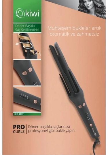 Khs-2037 Döner Başlıklı Saç Şekillendirici Siyah