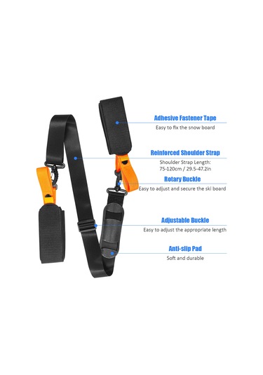 Geeksen Siyah D Modeli Kayak Taşı Sabitleyici Kayışları: Ayarlanabilir Omuz Kayışı, Nilon+eva Malzeme, Taşımayı Kolaylaştırır Diğer