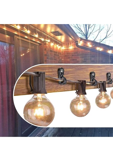 40'lı Paket Q Askılar, Garaj Dış Mekan Gevşek Tel Peri Led Işıkları İçin Vidalı Noel Işık Askıları, Siyah