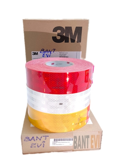 3m 983 Sarı Reflektif Bant 15metre Tüvtürk Onaylı Reflektör Şerit