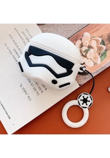 Microsonic Aipods Uyumlu 4.nesil / Anc Kılıf Cartoon Figürlü Silikon Crtn-fgr-strmtr Beyaz - Siyah