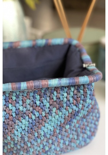 El Yapımı Gök Mavisi Basic Örgü El Çantası Gök Mavisi