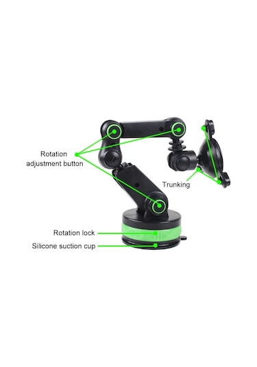 Cbtx Ayarlanabilir Araba Gps Ön Cam Pano Manyetik Enayi Cep Telefonu Montaj Tutucu Braketi 4-6 İnç Telefon İçin - Yeşil