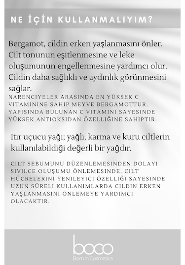 Boco Born In Cosmetics Bergamot + Itır Saf Aromaterapi Uçucu Yağı 2 x 10 ML
