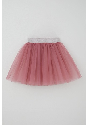 Breeze Kız Çocuk Tütü Etek Beli Sim Detaylı Lastikli 5-10 Yaş, Gülkurusu Gülkurusu