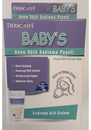 Dermolife Baby's Süt Saklama Poşeti 3 x 20'li