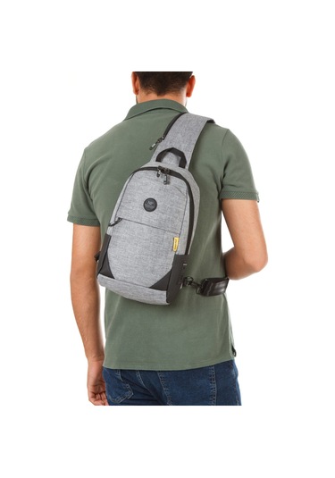 Newish Polo Erkek Usb Çıkışlı Çapraz Bel Ve Omuz Çantası New321 - Gri