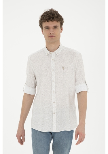 U.s. Polo Assn. Erkek Haki Gömlek Desenli 50288670-vr027 Yeşil