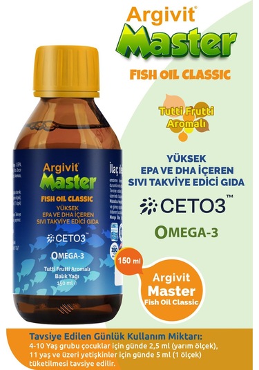 Argivit Master Fish Oil Epa Ve Dha Içeren Balık Yağı 150ml