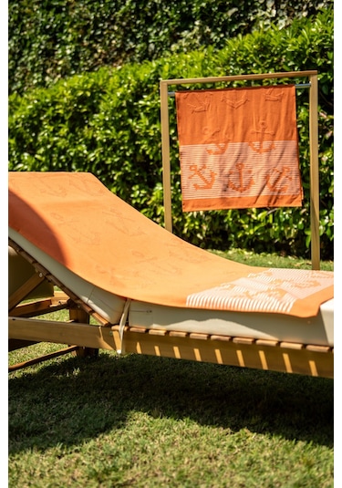 Menderes Home Cotton Collection Bukle Plaj Havlusu Çapa Orange